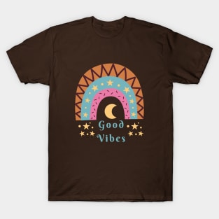 Good Vibes Rainbow Design T-Shirt